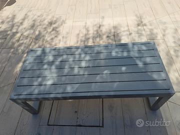 Tavolino in alluminio grigio 100x43 cm - Carioca -