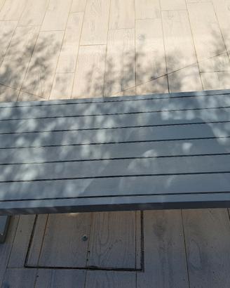 Tavolino in alluminio grigio 100x43 cm - Carioca -