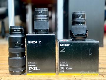 3 OBIETTIVI NIKON Z – 70-200 2.8 + 17-28 2.8 + 28-