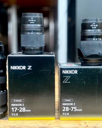 3 OBIETTIVI NIKON Z – 70-200 2.8 + 17-28 2.8 + 28-