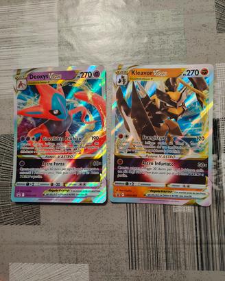 due carte Pokemon kleavor Vastro e Deoxys Vastro 