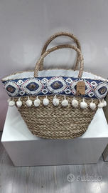 Borsa in paglia con paillettes