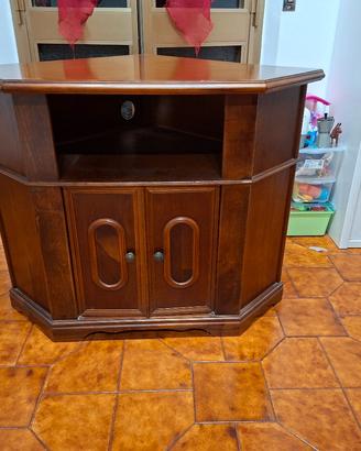 Mobile TV Angolare in Legno Massello
