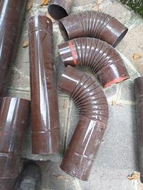 Canna fumaria tubo smaltato marrone  per stufa.