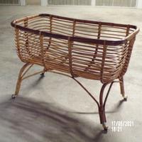 culla in vimini vintage anni '50