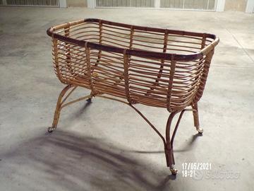 culla in vimini vintage anni '50