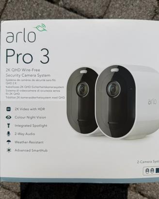 Kit 2 Telecamere Arlo Pro 3 + Hub 2K HDR Wireless