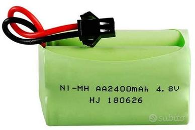 Batteria NiMH 4.8V 2400mAh SM2P USB per RC Boat