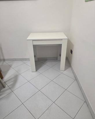 Tavolo consolle allungabile bianco lucido