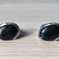 Anelli gemelli con pietra nera
