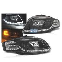 FARI PER AUDI A4 B7 04-08 FONDO NERO FRECCE A LED