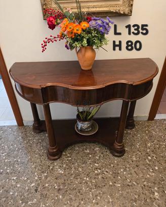 Consolle ingresso in noce lucido
