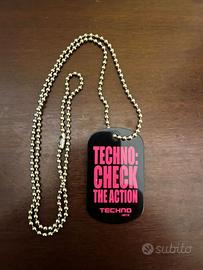 Collana con piastrina in acciaio Techno Artic