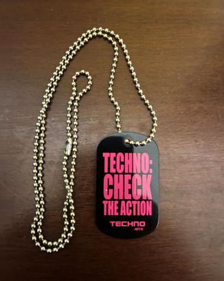 Collana con piastrina in acciaio Techno Artic