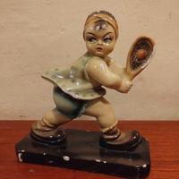 Statuetta tennista in gesso soprammobile vintage