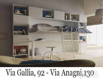 Letto singolo a scomparsa con scrittoio inferiore