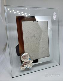 Cornice Portafoto Vetro Argento 925 Bimbo Nascita