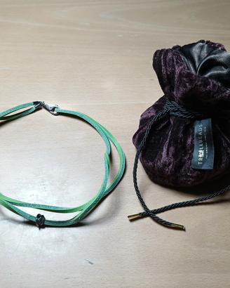 braccialetto trollbeads argento e cuoio 