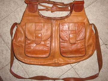 Borsa Exzellenz vintage in puro cuoio multitasche