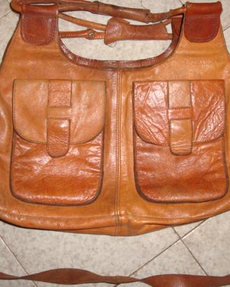 Borsa Exzellenz vintage in puro cuoio multitasche