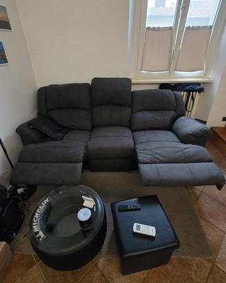 divano 3 posti con 2 recliner elettrici