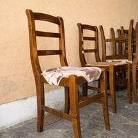 6 sedie in legno stile rustico