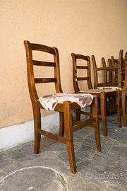 6 sedie in legno stile rustico