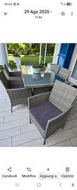 Set tavolo da giardino 85x150 in polyrattan 