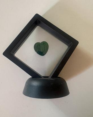 Cuoricino avventurina verde con stand
