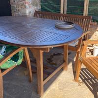 Tavolo  legno e sedie da esterno