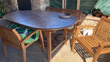 Tavolo  legno e sedie da esterno