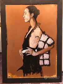 Aurelio Fornasari Quadro donna di profilo