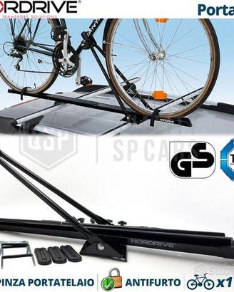 PORTABICI da Tetto Auto con Antifurto Omologato