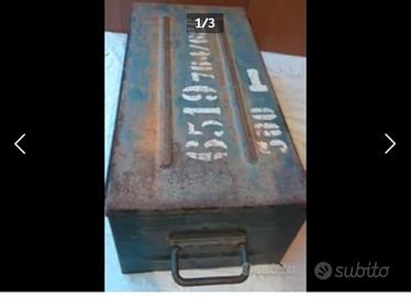 Cassa mimetica metallo 1^Guerra Mondiale. 55x20x28