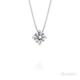 Collana punto luce con griffe e zircone bianco