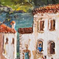 Quadro n. 11 paesaggio case sul lago