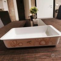 Teglia Decorata Thun Fiori e Farfalle porcellana