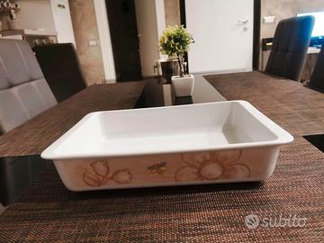 Teglia Decorata Thun Fiori e Farfalle porcellana