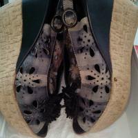 Sandali donna Samoa n.35 vera pelle traforata