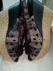 Sandali donna Samoa n.35 vera pelle traforata