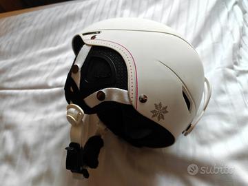 Casco da sci Bollè bianco e rosa da donna 