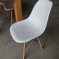 6 sedie bianche stile nordico 