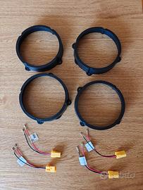 4 Supporti Adattatori Casse Auto 165mm + Cablaggi