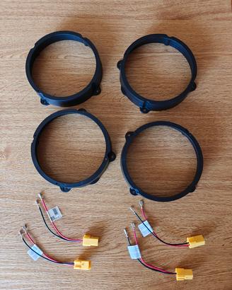 4 Supporti Adattatori Casse Auto 165mm + Cablaggi