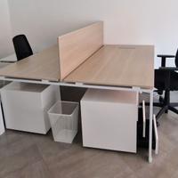 Doppia postazione ufficio 160x160 in rovere
