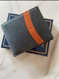 Portafogli, uomo, Polo club blu e arancio