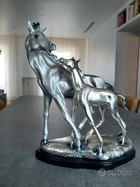 Opera Ottaviani "Cavalla con puledro" Argento