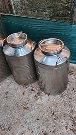due fustini per olio acciaio inox da 50 litri