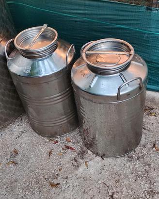 due fustini per olio acciaio inox da 50 litri