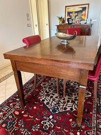 Tavolo noce allungabile/apribile a libro fine ‘700